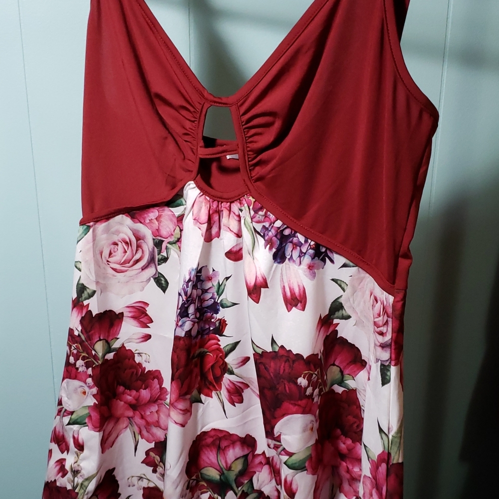 Rosegal Dress Size Large - Red & White floral pattern